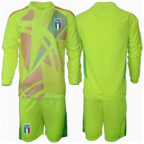 Italien Målmand Hjemmebanesæt Børn EM 2024 Langærmet (+ Korte bukser)